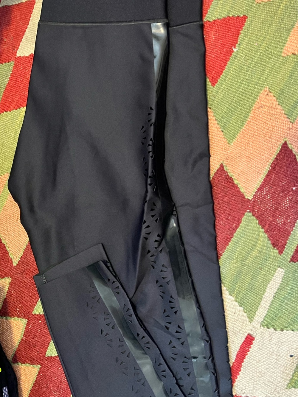 ultracor Black Laser-Cut Leggings size L NWT